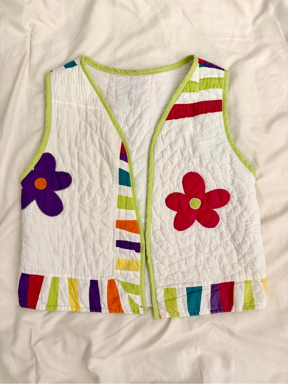 Hand Sewn Quilted Flower Vest